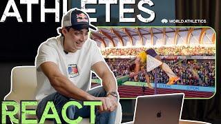 Mondo Duplantis reacts to pole vault world record | Athletes React