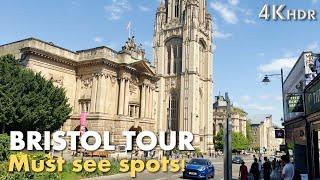 Bristol City Centre 4K Walking Tour 2023 | Historic Past and Modern Marvels, UK