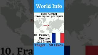 Top 10 most alcoholic countries #shorts #alcohol #europe #worldinfo