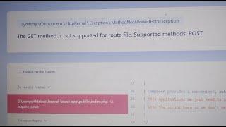 GET method is not supported for route file in Laravel