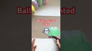 Balloon painting making the cutest sheep! #kidscrafts #kidspainting