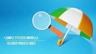 Simple Stylized Umbrella - Blender 3D Modeling