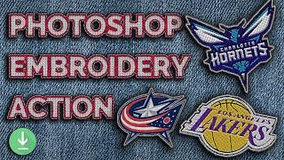 Embroidery Effect Photoshop Action // How to Make Photoshop Embroidery Logos, Badges & Patches