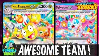 Alolan EXEGGUTOR ex & SYLVEON ex are Teaming Up ! PTCGL Gameplay (SURGING SPARKS)