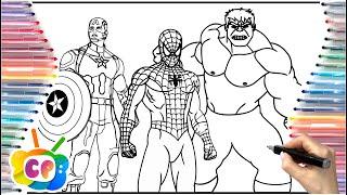 Spider-man coloring pages / How to DRAW HULK / Superhero coloring pages