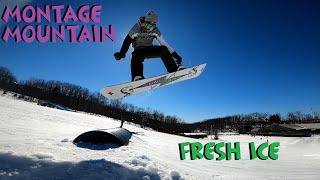 Snowboarding Montage Mountain PA! The crew falls on ice