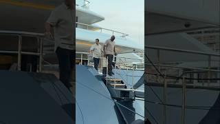 Michael Jordan walking in the Passerelle, M’Brace luxury yacht#monaco#megayacht#superyacht spotting