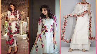 Elegant And Stylish White Kurtis With Outstanding Embroidery Designs