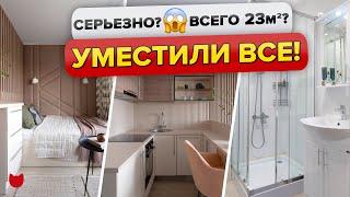  Cozy 23 sq.m. STUDIO APARTMENT:  Award-Winning TINY INTERIOR Design! Mini Kitchen  Room Tour".