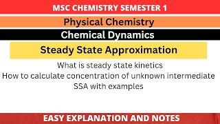 Steady State Approximation | Steady State Kinetics | Calculation with Examples | Chemical Dynamics