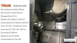 MAZAK  mod. INTEGREX 200SY   - Tornio CNC a 6 Assi -