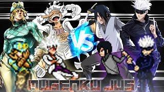 Luffy Gear 5 & Diego Brando AU vs Sasuke BTM & Gojo Satoru ANIME MUGEN JUS