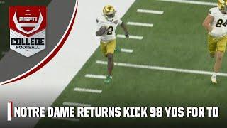 Jayden Harrison returns 2nd half kickoff 98 YARDS for a Notre Dame TD  | ESPN College Football