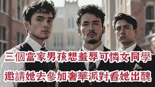 三個家庭富裕的男大學生想羞辱一個穿著樸素的女同學，邀請她參加高級晚宴看她出醜，結果卻令人意外