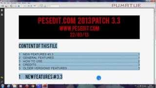 PES 2013 PESEDIT 3.3 installation + test + PESEDIT 3.4 + PESEDIT 3.6 LIENS