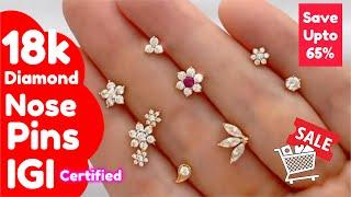 IGI Certified Real Diamond Nose Pins Designs with Price