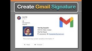 How to create Gmail signature #shorts #startek