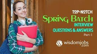 Spring Batch Interview Questions and Answers 2019 | Spring Batch | Wisdom Jobs