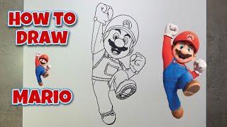 HOW TO DRAW MARIO | The Super Mario Bros Movie | Step-by-Step Tutorial #drawing