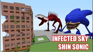 SURVIVING FROM INFECTED SKY & SHIN SONIC ARRIVAL in Minecraft - Gameplay Coffin meme!