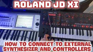 How to connect external synthesizer / external midi keyboard Tutorial roland jd xi / korg kronos