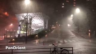 Roppongi Hit By Typhoon Tram اعصار في طوكيو