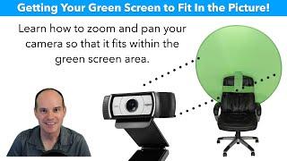 Logitech Webcam settings with zoom options for green screen