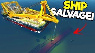 We Used a Massive Crane Ship to Save Sinking Ships?! - (Stormworks Gameplay)