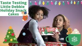 Taste Reviewing Different Little Debbie Holiday snack cakes