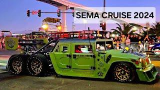  SEMA CRUISE NIGHT 2024 4K | EPIC Lineup of Custom Cars & Trucks roll out from Las vegas Convention