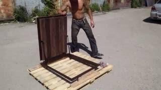 Люк невидимка в подвал со скрытыми петлями, на газовых амортизаторах. Броневик Днепр.