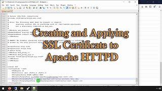 Creating and Applying SSL Certificate to Apache HTTPD