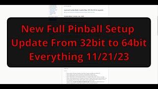 Full Virtual Pinball Upgrade 32bit to 64bit Update