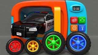 Learn Colors Black Police Car! Street Vehicle Toys Assemble Cars Wheels and Microwave Toy | ZORIP