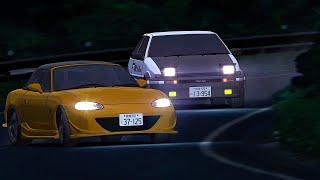 Initial D Fifth Stage - AE86 vs NB8C (EUROBEAT)