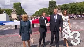 Trump's never ending handshake with Macron