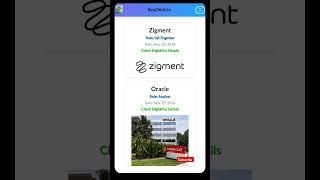 Zigment, Oracle hiring  #jobupdates #jobposts #jobs #trending #shorts || SeaDesk.in