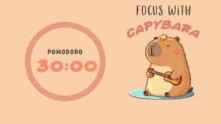 4x30 ADHD Pomodoro | Study With Capybara  Focus Timer + Calm Lofi Beats