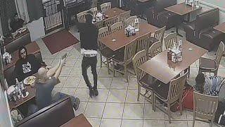 Raw video: Customer at taqueria shoots robber as he was leaving