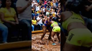 Tallest Women Wrestling in the mud #tallwoman #athleticgirl #wrestling