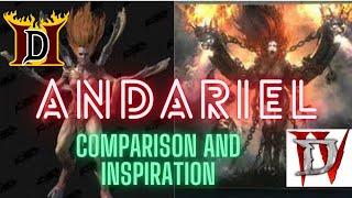 ANDARIEL DIABLO 2 VS ANDARIEL DIABLO 4 SIDE BY SIDE,  COMPARISON AND ORIGIN INSPIRATION