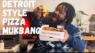 Deep dish - Detroit Pizza Mukbang