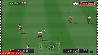 Sony Playstation 1 Gameplay: Winning Eleven 2002 (Brasil vs Inglaterra) 1080p 60fps mejores gráficos