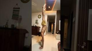 Handstand at Home by friend ‍️ #shortsvideo #shorts #youtubeshorts #viralvideo