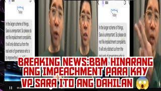 BBM NATAKOT HINARANG ANG IMPEACHMENT KAY VP SARA | #vpsara #saraduterte #bbm