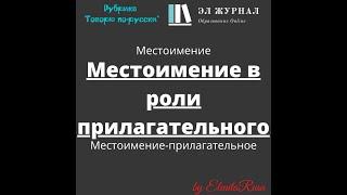 Местоимение. Местоимение в роли прилагательного. Местоимение-прилагательное