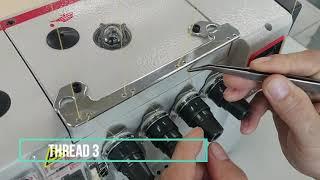 How to thread Bruce X5s 4 threads Overlock Edging Industrial Machine?