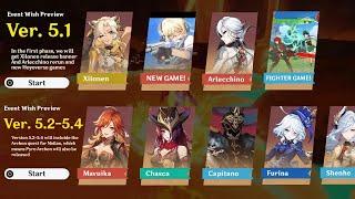 ALL BANNERS FROM 5.1 TO 5.4! Mavuika, 5.1 Special Program, Liyue Chronicled Wish - Genshin Impact