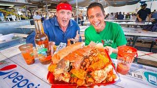 Giant 11 Pound SEAFOOD MOUNTAIN!!  Shrimp Tray + King Crab in Los Angeles w/ Sonny!!