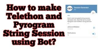 How to Make Telethon and Pyrogram String Session through bot on Telegram? #userbot @stringmakebot